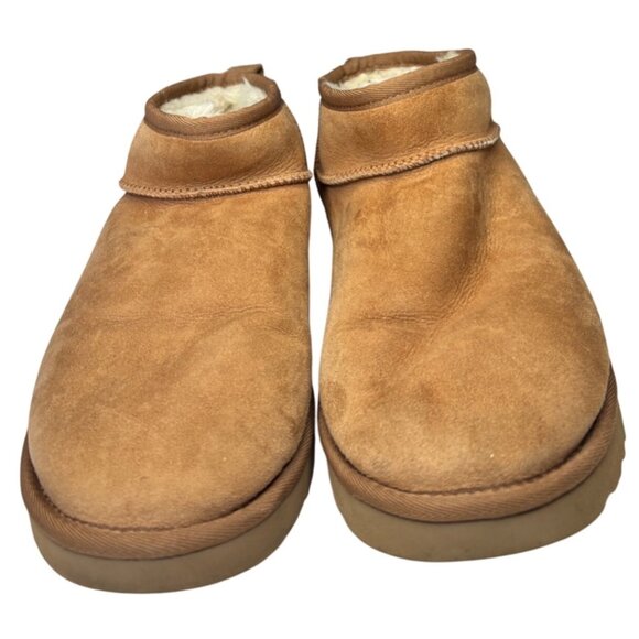 UGG Classic Short Boots Chestnut Suede Size 9 Genuine Sheepskin Cozy Winter Must - Picture 6 of 8